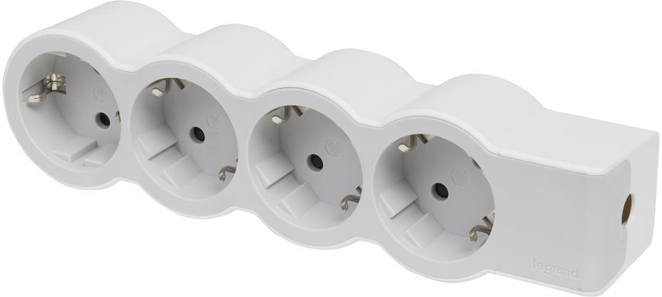 Разклонител БЯЛ 4x2P+E без кабел Standard NEW Legrand