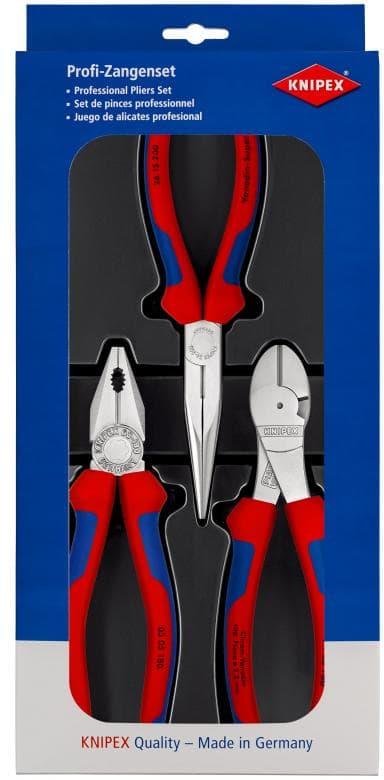 Комплект с 3 бр. клещи - комбинирани 180мм (K0305180), резачки 180мм (K7405180), дълъг остър връх 200мм (K2615200), Knipex