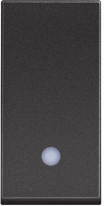 Девиаторен ключ с LED индикация 1 мод. 10A цвят Черен /блистер/ Classia Bticino