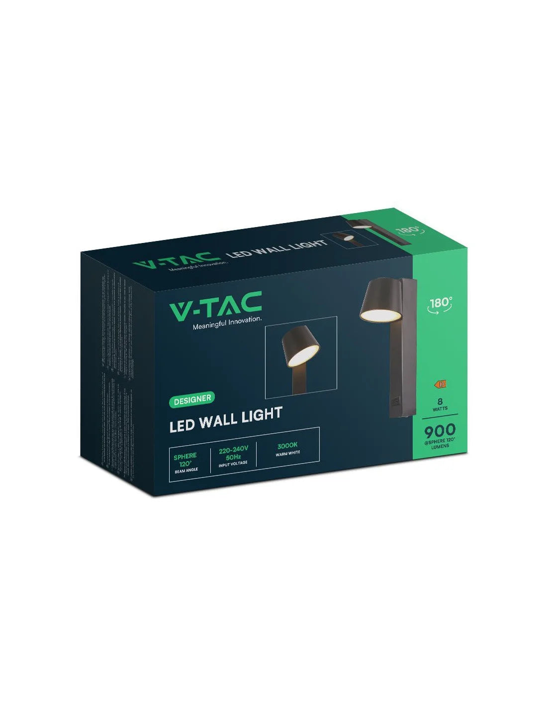 8 W LED Аплик USB 3000 K Черно Тяло