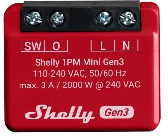 Микромодул Smart реле 1х On/Off 8A с мерител изисква неутрала Shelly 1PM Mini Gen3 - 261590S