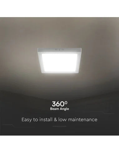 18 W LED SAMSUNG Чип Backlit Мини Панел Външен монтаж Квадрат 4000 K