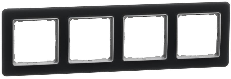 Рамка 4х цвят Опушено стъкло Sedna SE