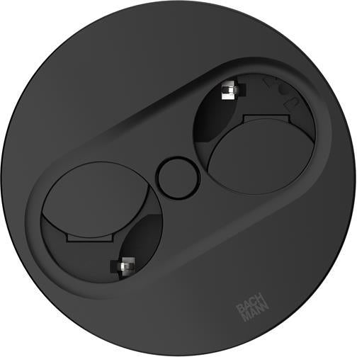 Модул TWIST 2 КРЪГЪЛ с 2 х Шуко , с кабел 2 м , цвят Черен , Bachmann