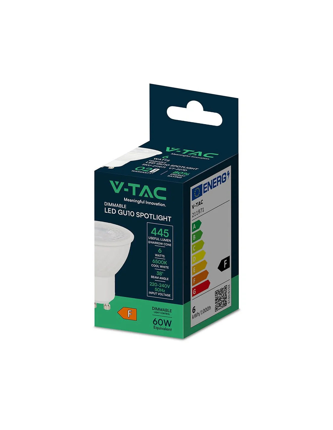 LED Крушка 6 W GU 10 SMD Пластик 38° 6400 K