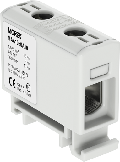 Тунелна клема СИВА 1 P 160 A с 2 отвора OTL 50 1 x Al / Cu 1,5 - 50 mm² 1000 V MOREK