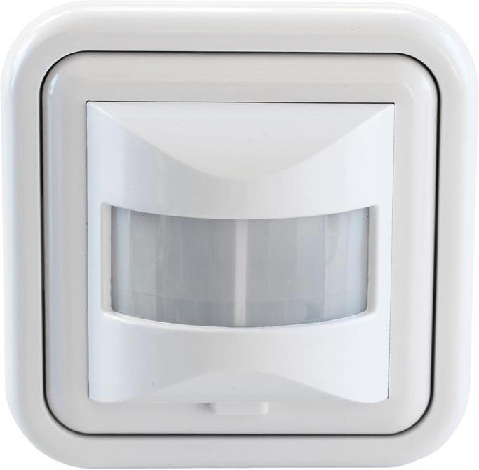 Датчик за движение PIR, за вграждане в стена, 160° , обхват 9 m @ h = 1.1 m , IP 20 , изисква неутрала, цвят Бял Commel