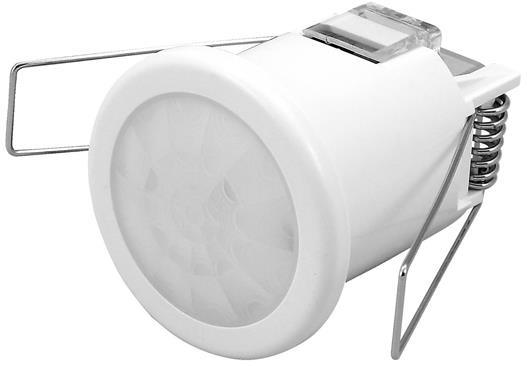 Датчик за движение PIR, за вграждане в таван, 360° , обхват D 8 m @ h= 2.2 m , IP 20 , цвят Бял Commel