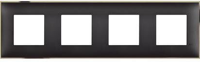 Рамка ЧЕРЕН СЪС ЗЛАТО 4х2 мод. НЕМСКИ СТАНДАРТ за монтаж върху носещи рамки 4х2 мод. /блистер/ Classia Bticino