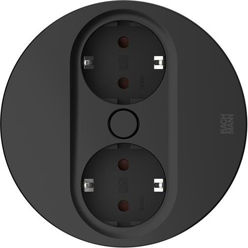 Модул TWIST 2 КРЪГЪЛ с 2 х Шуко , с кабел 2 м , цвят Черен , Bachmann