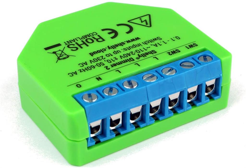 Микромодул Smart реле 1х димер 200VA без неутрала Shelly Dimmer 2 - 262184S
