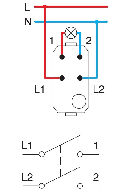 Двуполюсен ключ 16 A , цвят Антрацит , Edge TEM