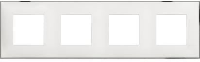 Рамка БЯЛ С ХРОМ 4х2 мод. НЕМСКИ СТАНДАРТ за монтаж върху носещи рамки 4х2 мод. /блистер/ Classia Bticino