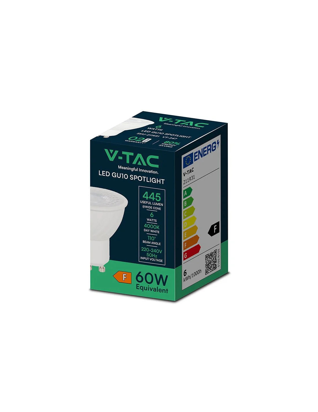 LED Крушка 6 W GU 10 SMD Пластик 110° 6400 K