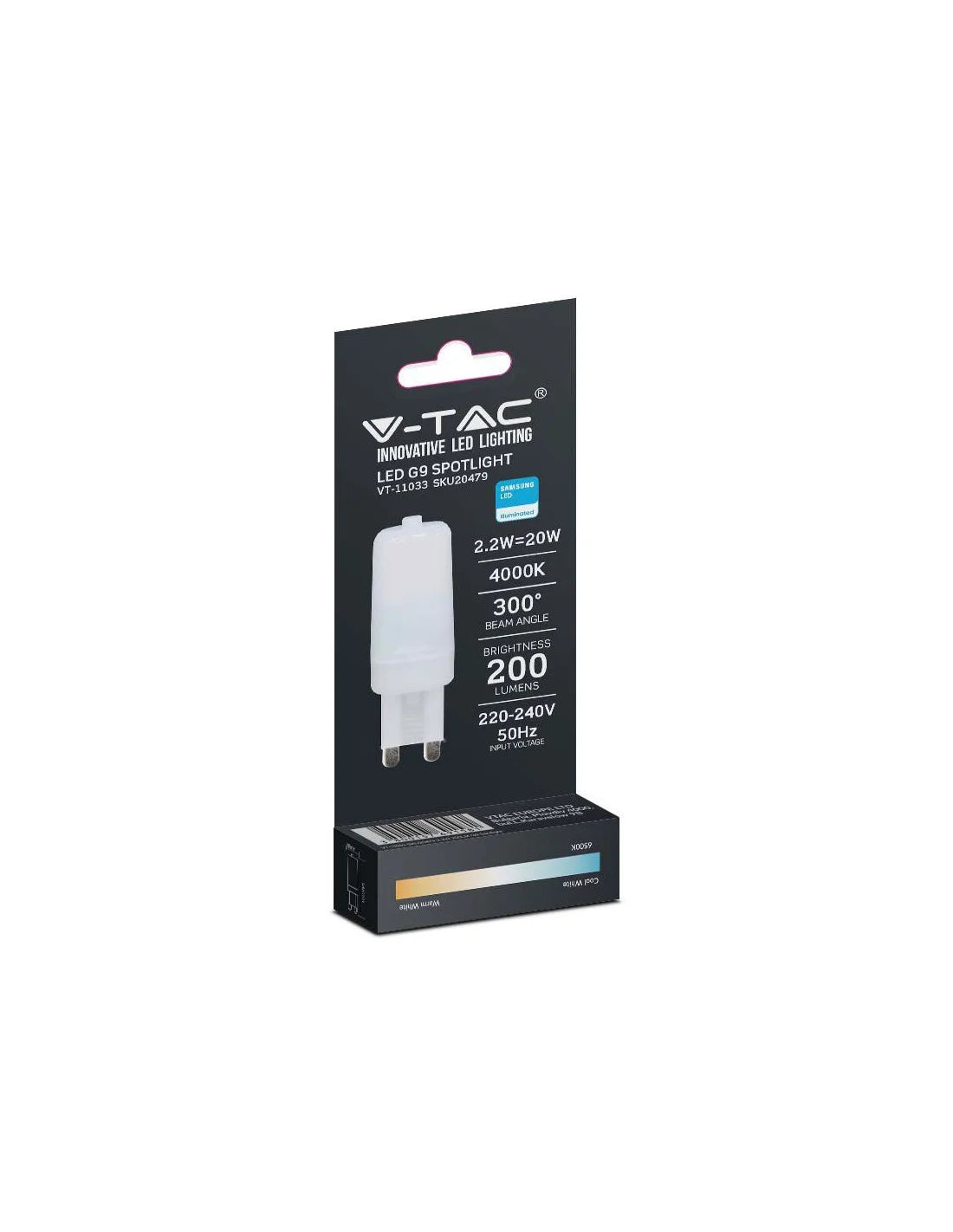 LED Крушка - SAMSUNG ЧИП 2.2 W G 9 3000 K