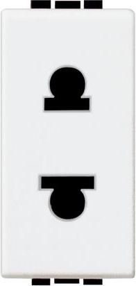 Контакт АМЕРИКАНСКИ стандарт 2P 1 мод. 16A цвят Бял LL Bticino