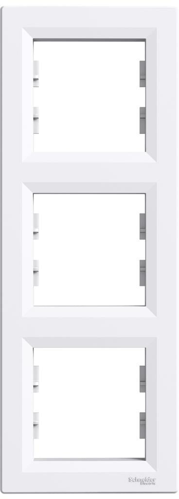 Рамка 3х вертикална цвят Бял Asfora SE