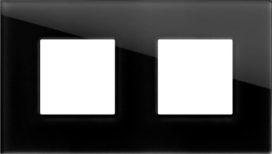 Рамка 2 + 2 M , цвят Черно стъкло , Modul Edge TEM