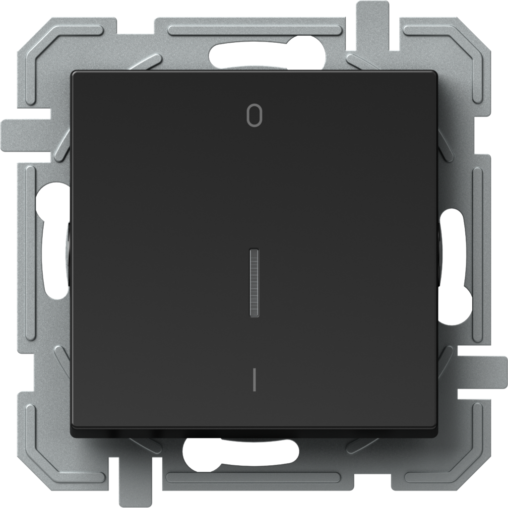 Двуполюсен ключ 16 А с индикатор цвят Черен Logiq TEM