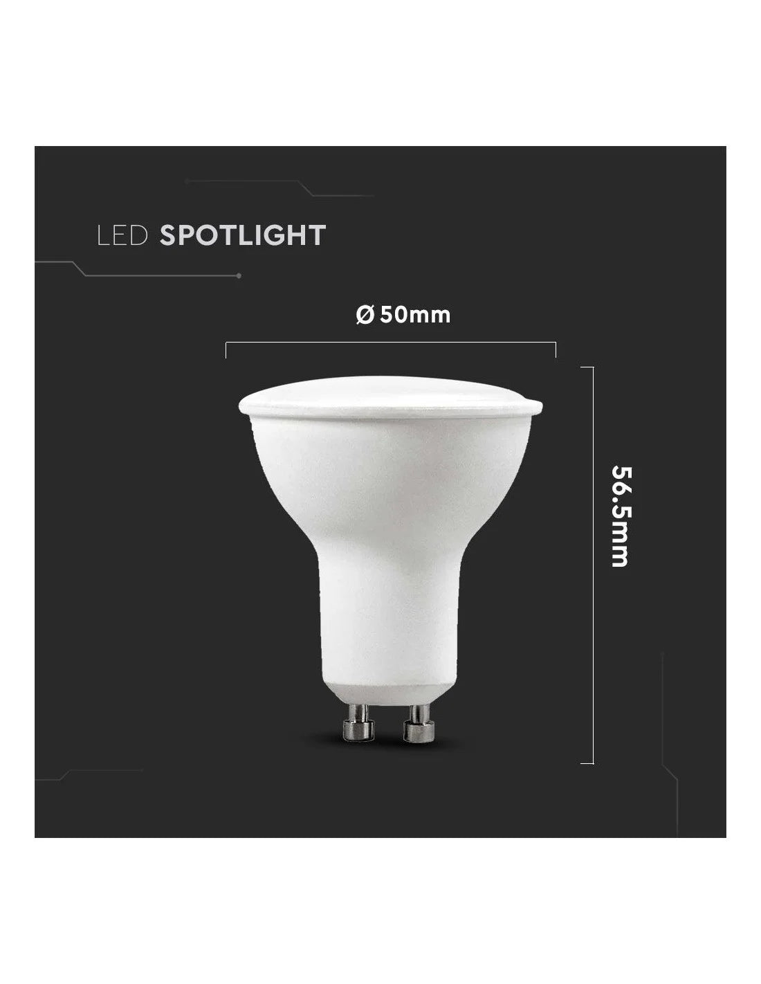 LED Крушка 4.5 W GU 10 SMD Пластик 110 ° 6500 K 6 бр . / сет