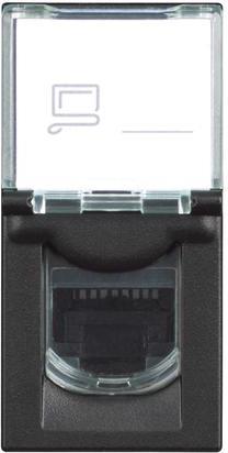Розетка RJ45 cat.6 UTP 1 мод. цвят Черен /блистер/ Classia Bticino