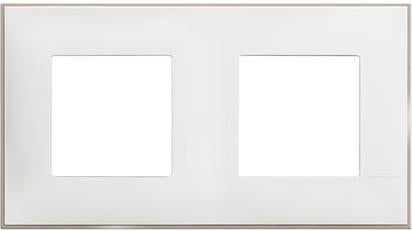 Рамка БЯЛ САТЕН 2х2 мод. НЕМСКИ СТАНДАРТ за монтаж върху носещи рамка 2х2 мод. /блистер/ Classia Bticino