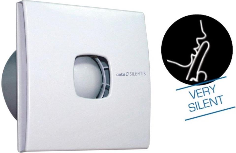 Вентилатор SILENTIS10 LOW NOISE ф 100 мм , цвят Бял , 90 м3 / ч , 12 W , 30 dB комплект с клапа CATA