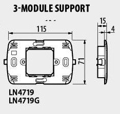Носеща рамка 2 мод. за монтаж върху конзола 3 мод. LL Bticino