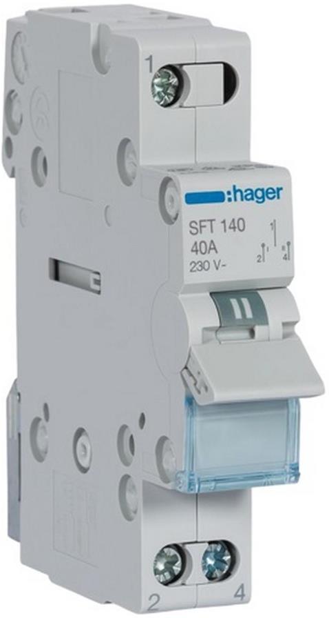 Ум шалтер I - 0 - II DIN монтаж SFT140 40 A 1 P 230 V 1 мод. Hager