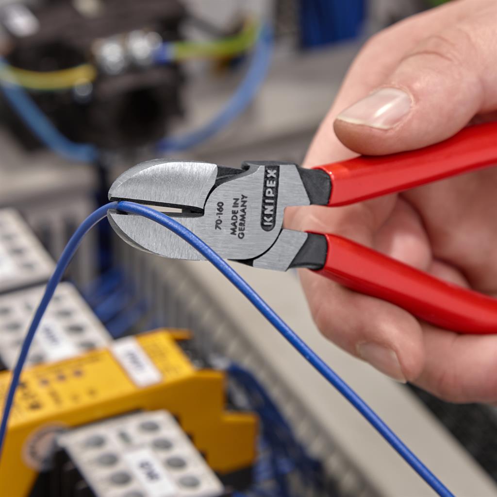 Клещи диагонални резачки, червена ръкохватка 160мм, Knipex