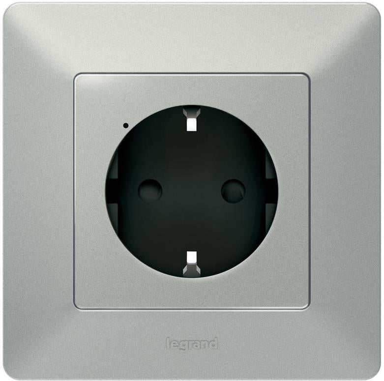 Контакт шуко 16 A Smart Valena Life Алуминий с рамка Legrand с Netatmo