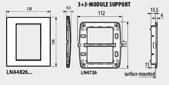 Рамка 3+3 мод. правоъгълна Anthracite LL Bticino