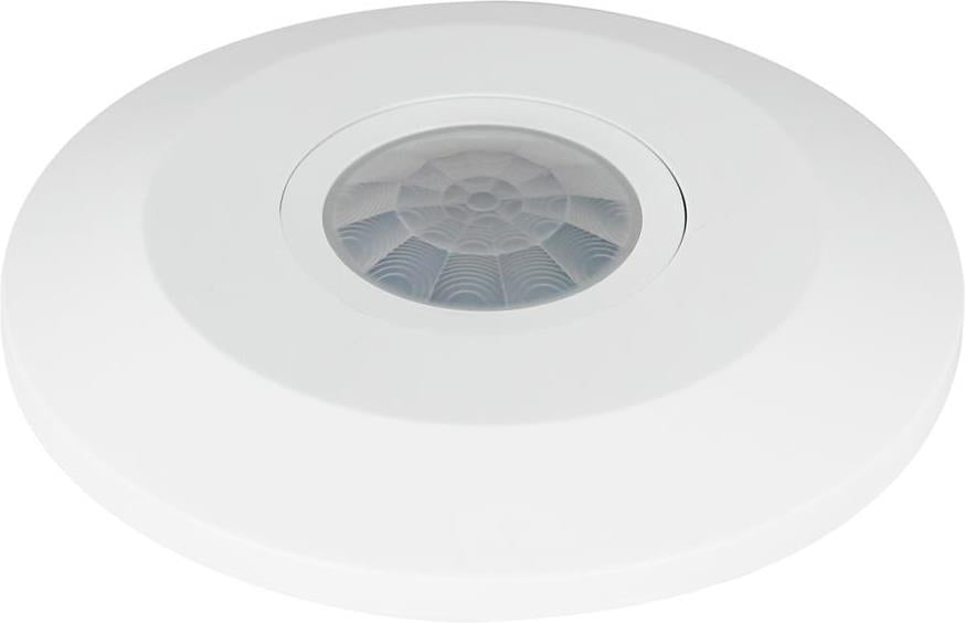 Датчик за движение PIR, за открит монтаж на таван, 360° , обхват D 6 m @ h= 2.5 m , IP20, Slim, цвят Бял Commel