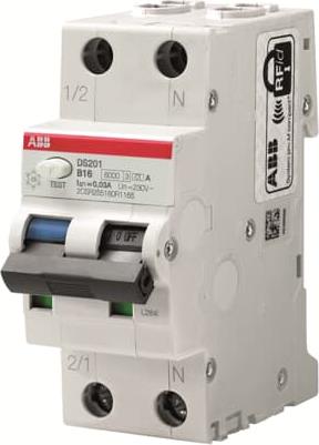 ДТЗ комбинирана DS201 1P+N 16A крива B 30mA тип A 6kA 2 мод. ABB