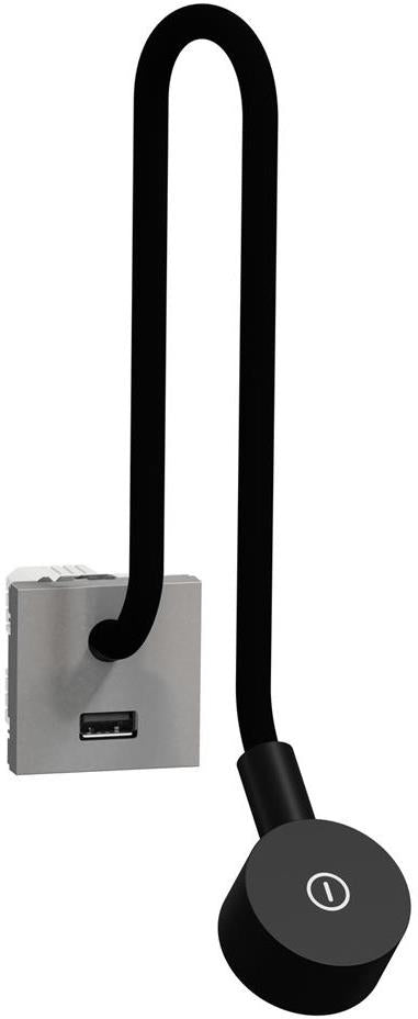 LED лампа 100 lm с димер и USB тип A 2.1 A 10.5 W 2 мод. цвят Алуминий Unica SE