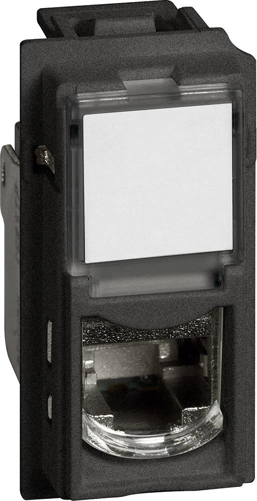 Розетка RJ45 cat.6A STP конектор toolless IDC 1 мод. цвят Черен Living Now Bticino