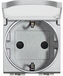 Контакт ШУКО с капаче 2P+E 2 мод. 16A цвят Алуминий LL Bticino