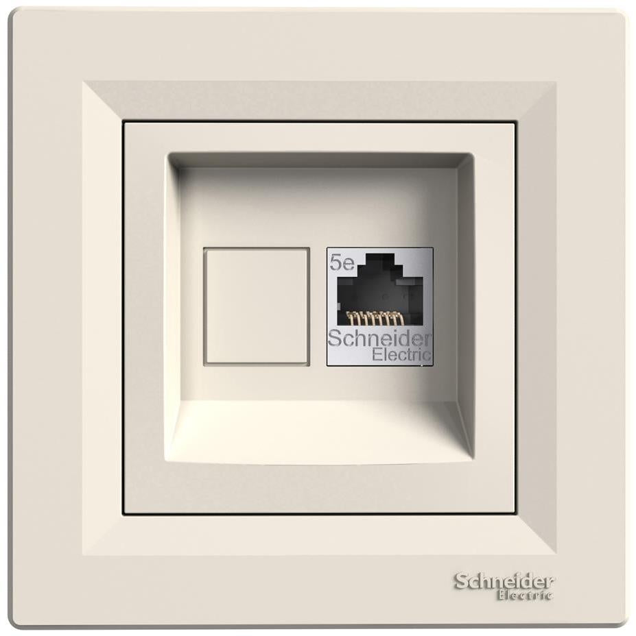 Розетка RJ45 UTP cat.5е моноблок цвят Крем Asfora SE