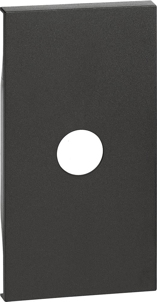 Лицев панел за TV розетка - Празен модул с отвор ф9мм, 2 мод. цвят Черен Living Now Bticino