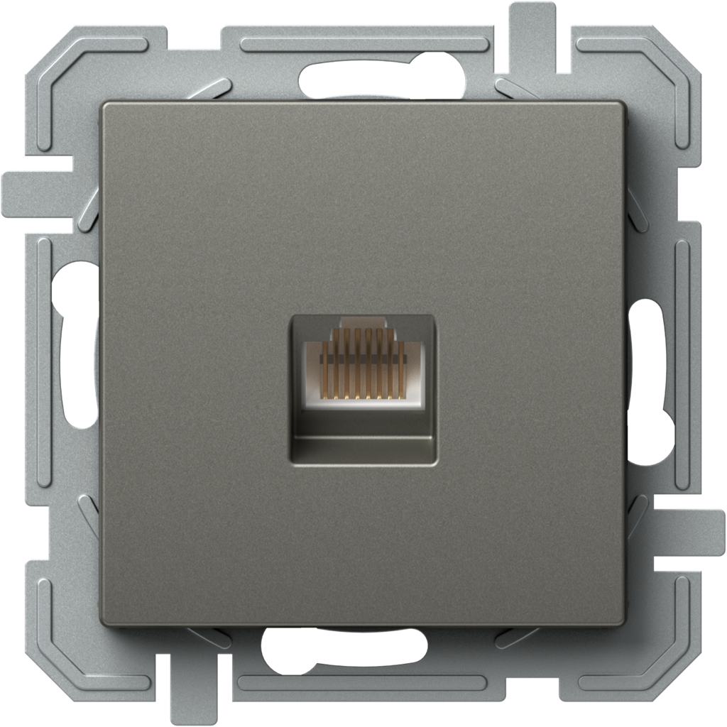 Розетка RJ 45 UTP cat . 5 е цвят Титан Logiq TEM