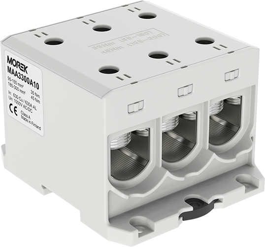 Тунелна клема СИВА 1 P 630 A с 6 отвора OTL 300 - 3 3 x Al / Cu 95 - 300 mm² 1000 V MOREK
