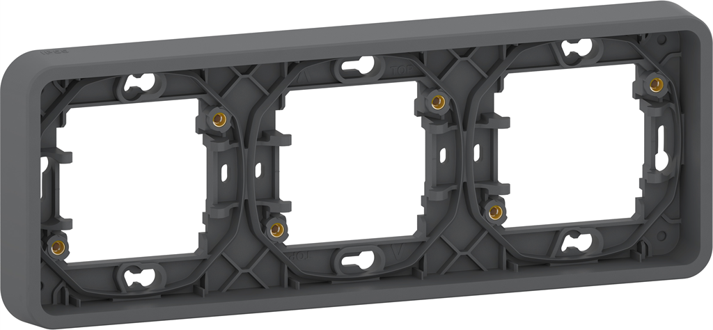 Рамка тройна хоризонтална IP55 цвят Антрацит Mureva SE