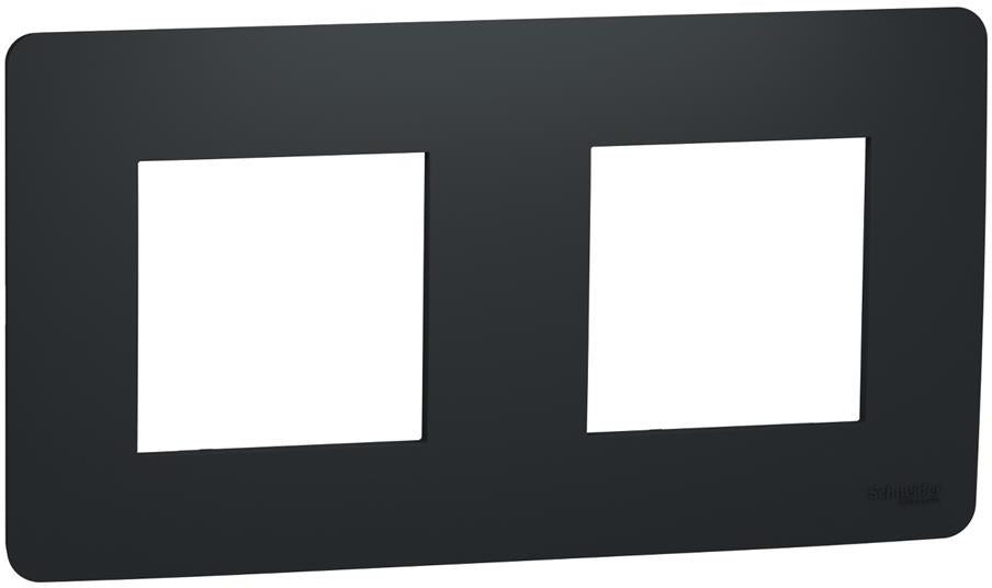 Лицева рамка 2х цвят Антрацит Unica Studio SE