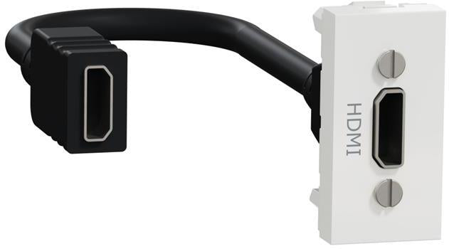 Розетка HDMI с кабел 15 см. 1 мод. цвят Бял Unica SE