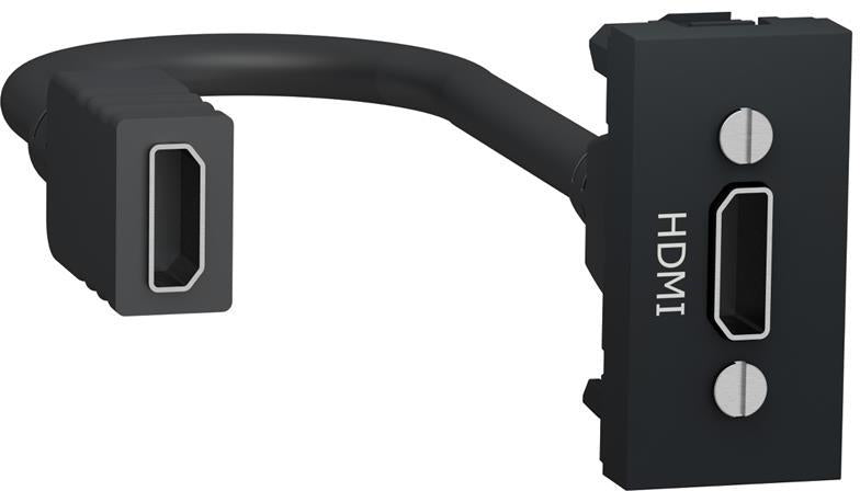 Розетка HDMI с кабел 15 см. 1 мод. цвят Антрацит Unica SE