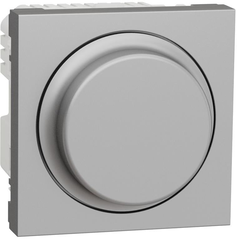 Димер ротативен R = 5 -200 W C = 5-150 VA LED = 5-100 W 2 мод. цвят Алуминий Unica SE