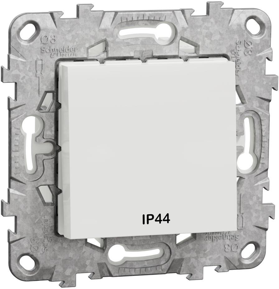 Девиаторен ключ IP 44 с носеща рамка 2 мод. цвят Бял Unica SE