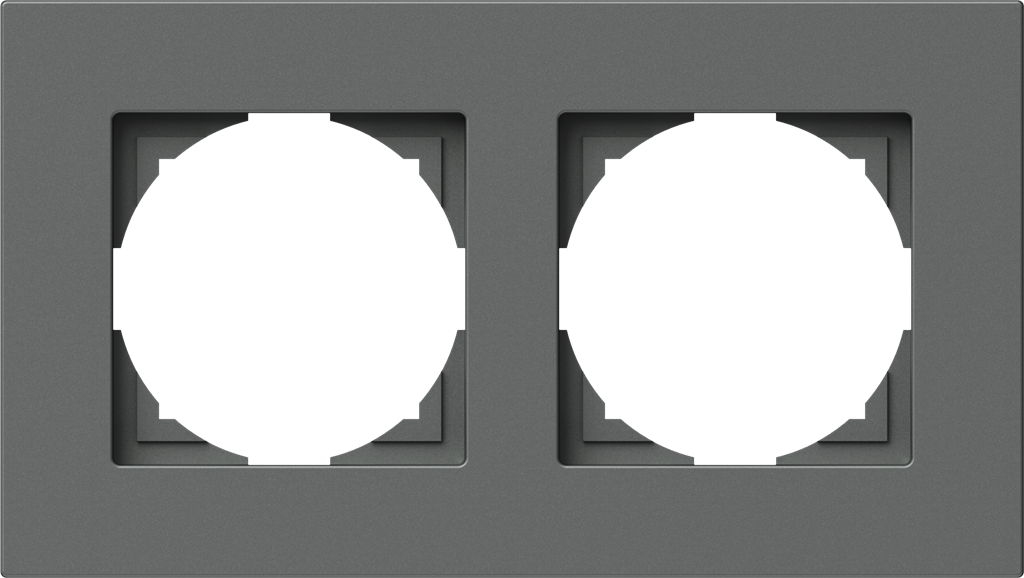 Рамка 2 х цвят Антрацит Flat Logiq TEM