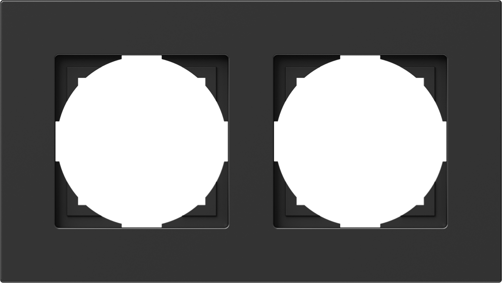 Рамка 2 х цвят Черен Flat Logiq TEM