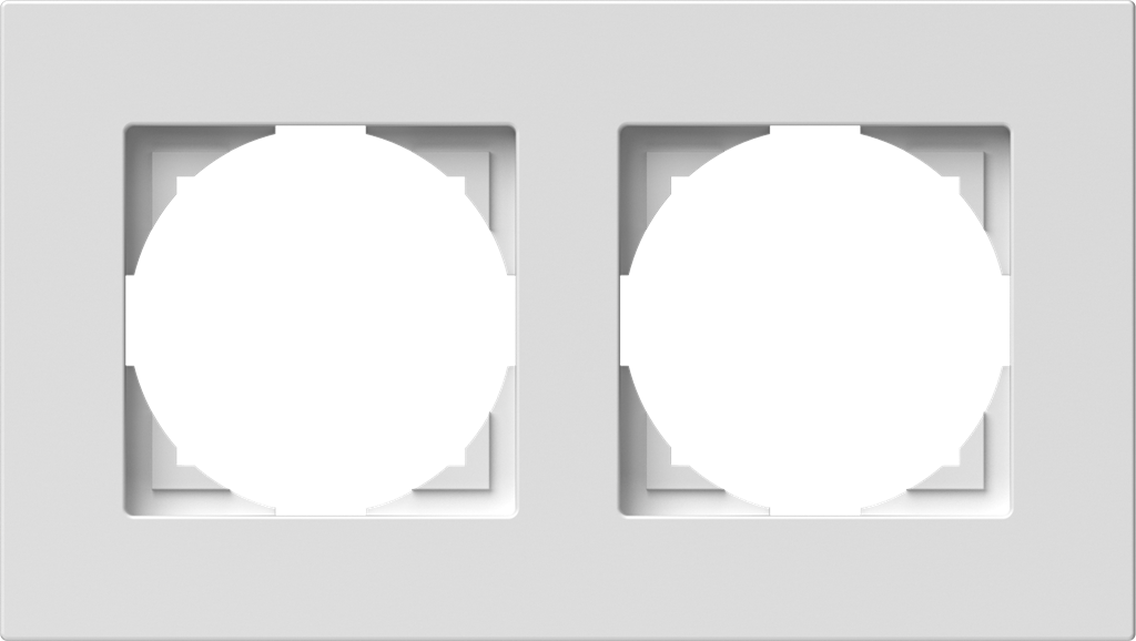 Рамка 2 х цвят Бял Flat Logiq TEM